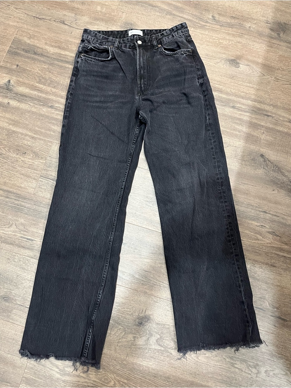 Zara Black Wide-Leg High-Rise Jeans